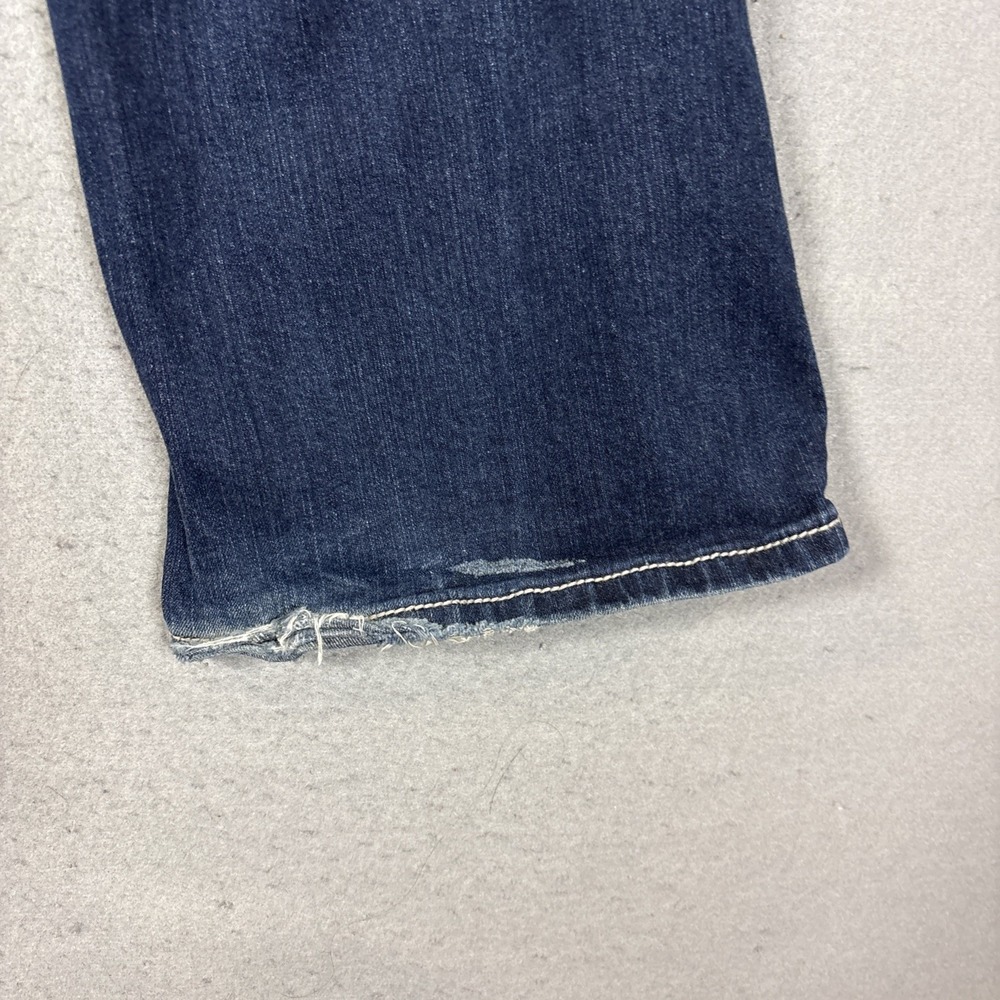 Maurices Bootcut Jeans Women Blue Denim Whiskered Faded Stretch Size 13/14 XS - Picture 7 of 13